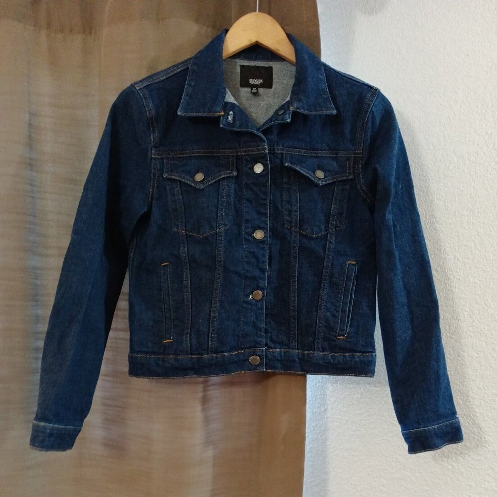 Nwot Women's Hudson Crop Denim Classy Chic Jacket W/ Pockets Small